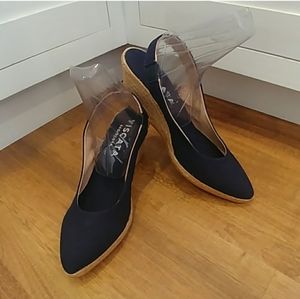 NWOT VISCATA BARCELONA Navy Lloret Wedge Shoes
